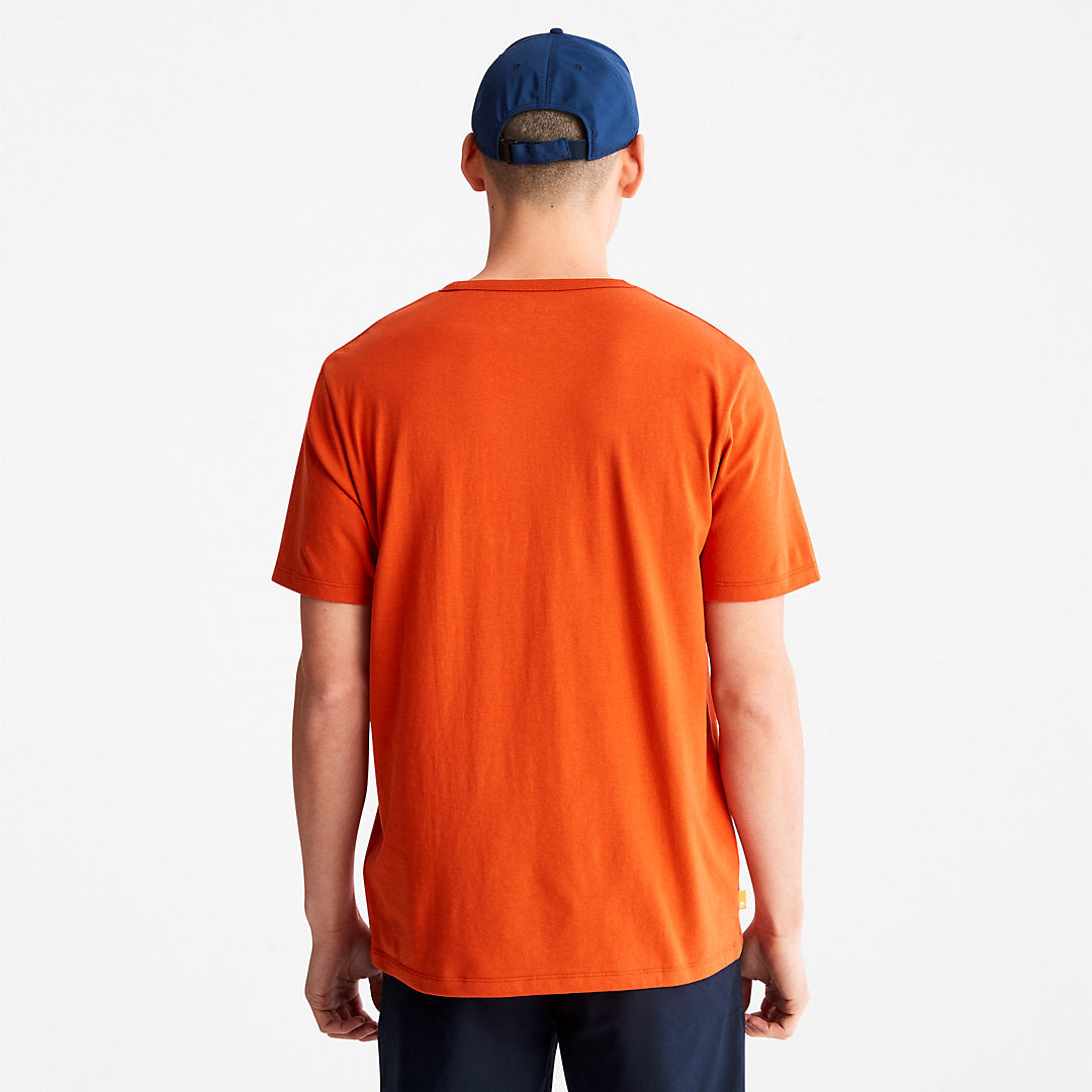 Mountains-to-Rivers Print T-Shirt for Men in Orange Timberland On Sale