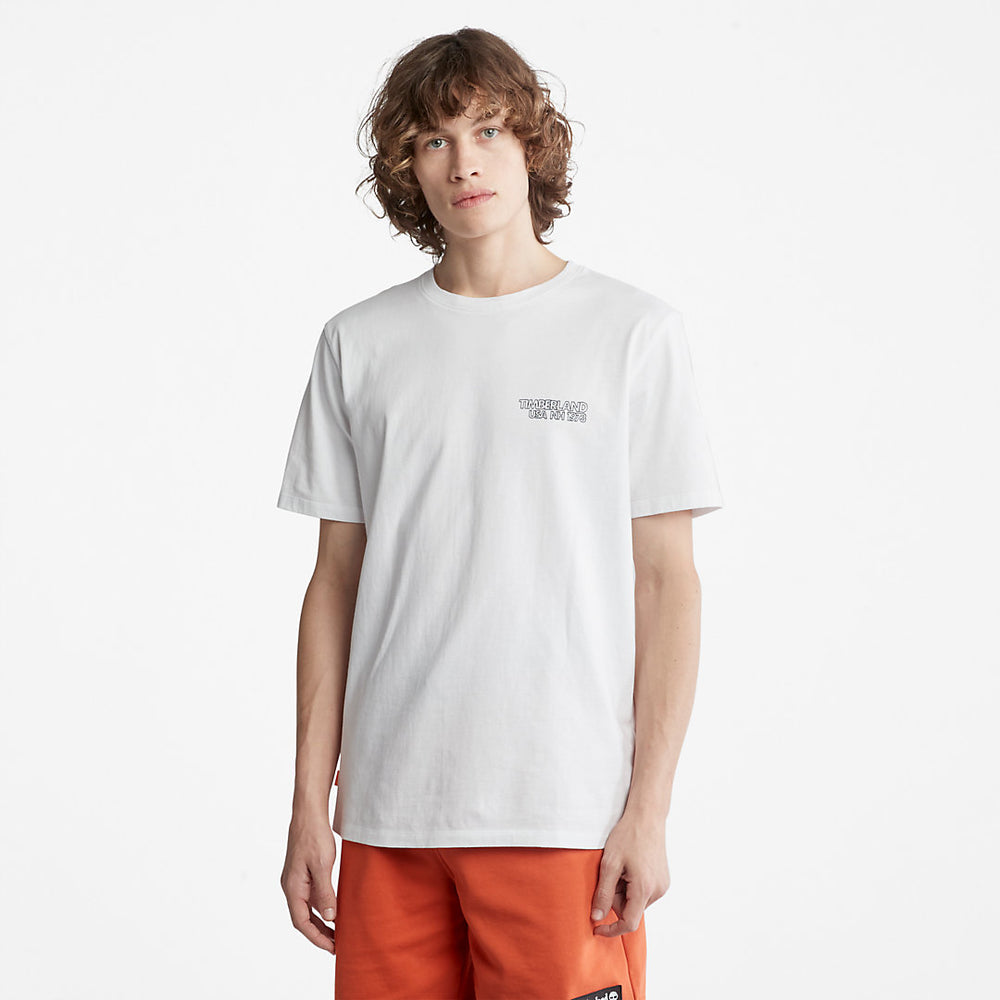 Outdoor Heritage Stacked-Logo T-Shirt for Men in White Timberland Discount
