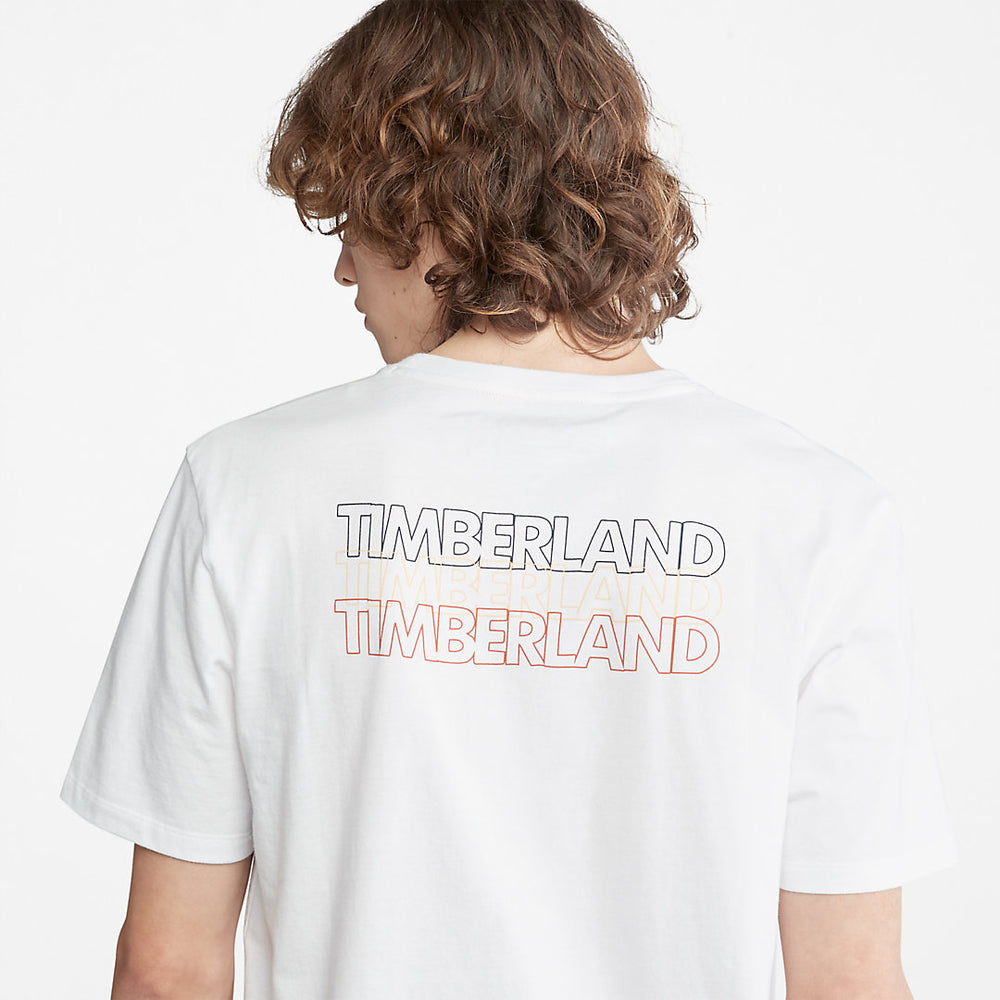 Outdoor Heritage Stacked-Logo T-Shirt for Men in White Timberland Discount