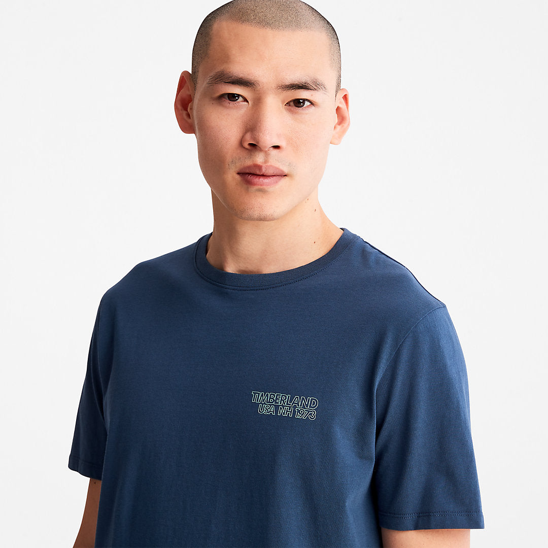 Outdoor Heritage Stacked-Logo T-Shirt for Men in Blue Timberland US