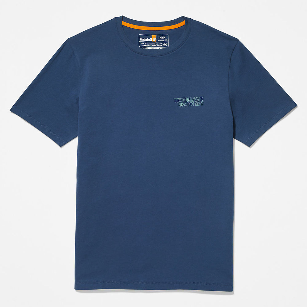 Outdoor Heritage Stacked-Logo T-Shirt for Men in Blue Timberland US