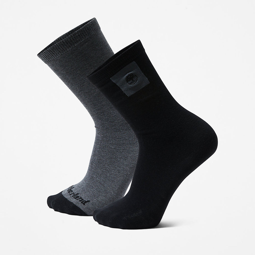 2-Pack Crew Socks for Men in Black Timberland Discount