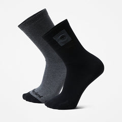 2-Pack Crew Socks for Men in Black Timberland Discount