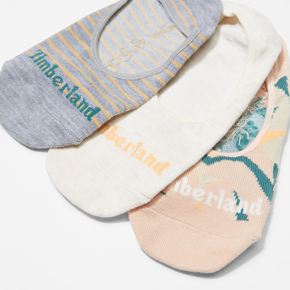3-Pack Tropics No-show Socks for Women in Pink Timberland On Sale