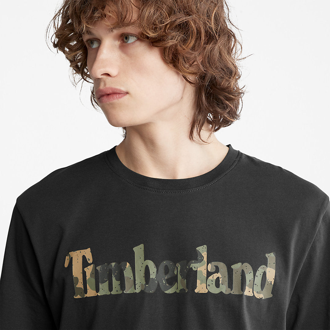 Camo-Logo T-Shirt for Men in Black Timberland For Sale