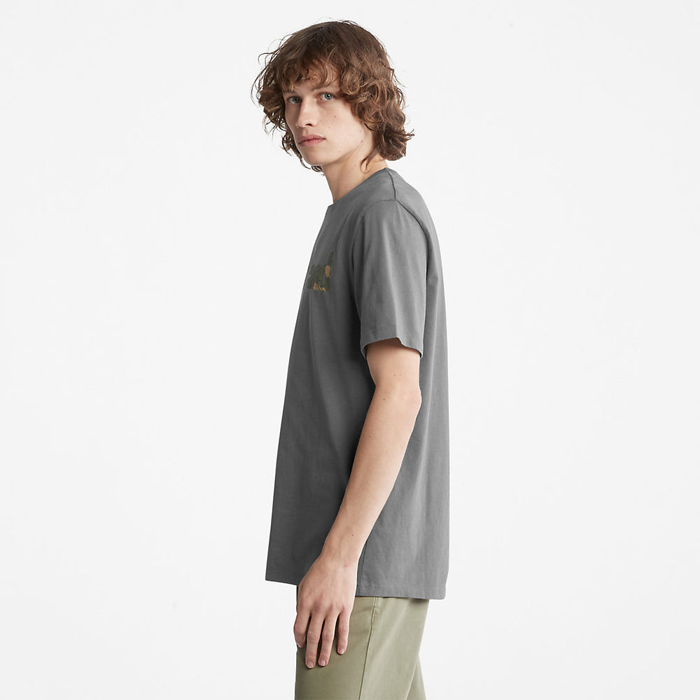 Camo-Logo T-Shirt for Men in Grey Timberland Outlet