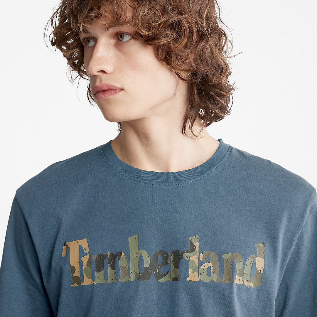Camo-Logo T-Shirt for Men in Blue Timberland Sale