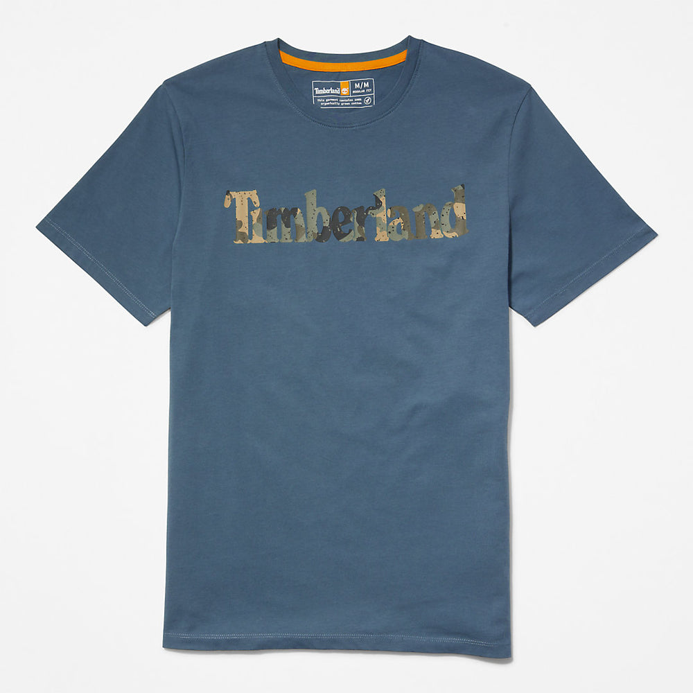 Camo-Logo T-Shirt for Men in Blue Timberland Sale