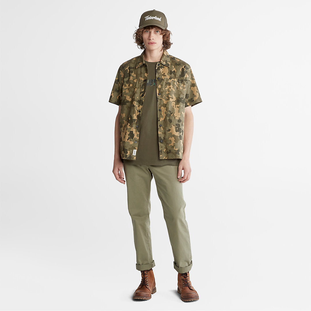 Camo-Logo T-Shirt for Men in Dark Green Timberland US