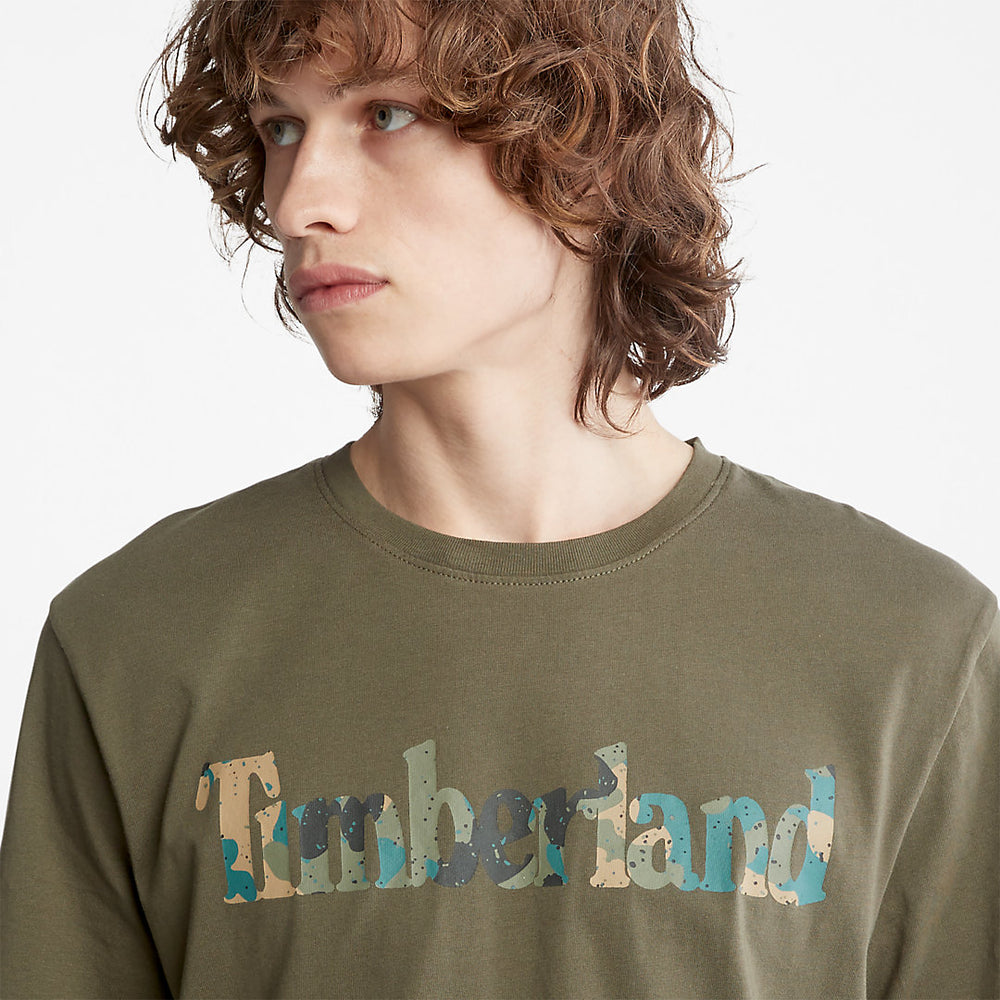 Camo-Logo T-Shirt for Men in Dark Green Timberland US
