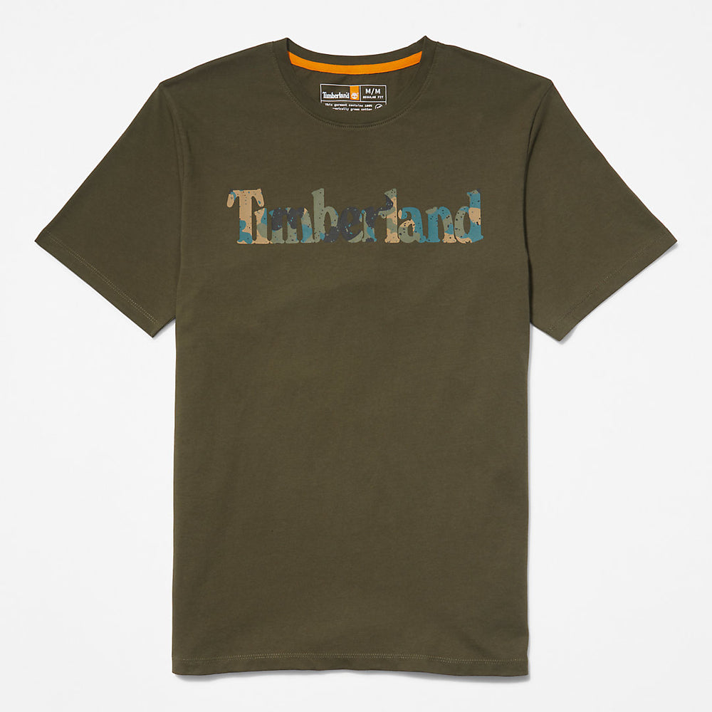 Camo-Logo T-Shirt for Men in Dark Green Timberland US