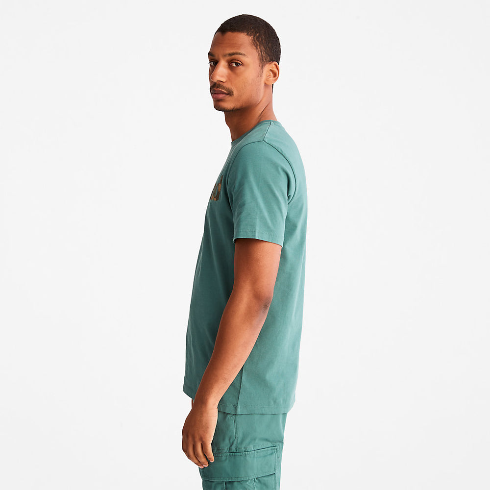 Camo-Logo T-Shirt for Men in Green Timberland On Sale
