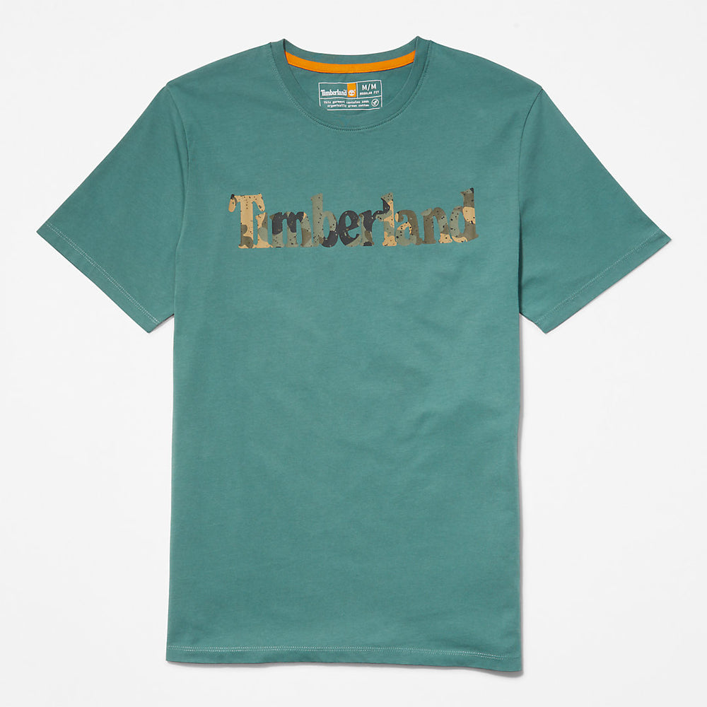 Camo-Logo T-Shirt for Men in Green Timberland On Sale