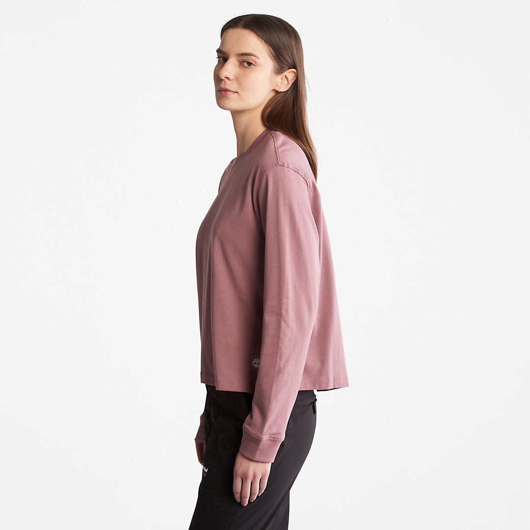 Anti-Odour Supima® Cotton Long-sleeved T-Shirt for Women in Dark Pink Timberland For Sale