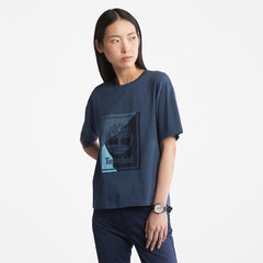 Logo Graphic T-Shirt for Women in Blue Timberland Outlet