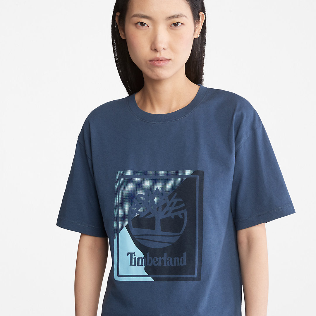 Logo Graphic T-Shirt for Women in Blue Timberland Outlet