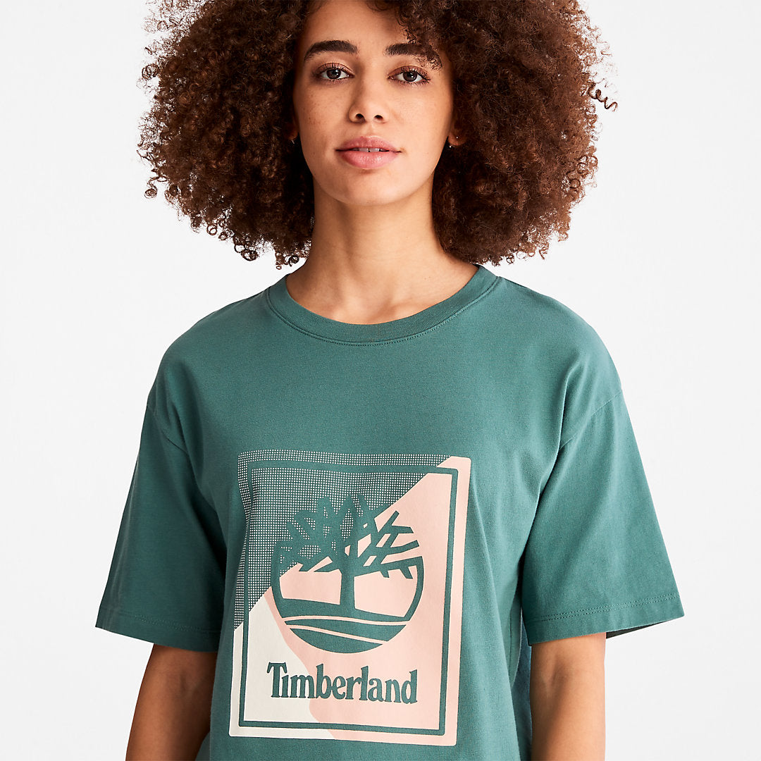 Logo Graphic T-Shirt for Women in Teal Timberland Sale