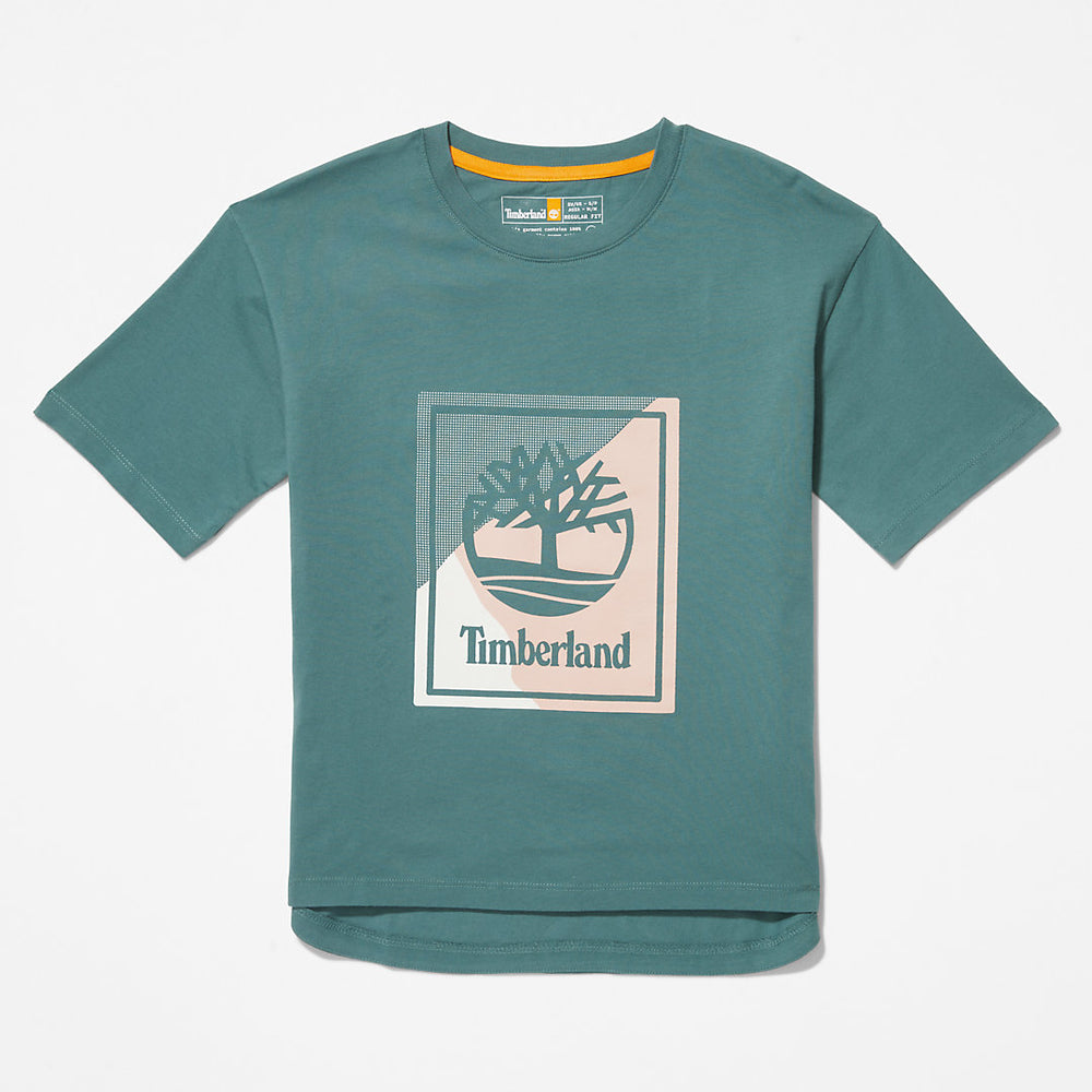 Logo Graphic T-Shirt for Women in Teal Timberland Sale