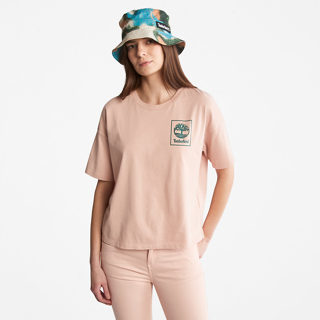Back Graphic Logo T-Shirt for Women in Pink Timberland On Sale