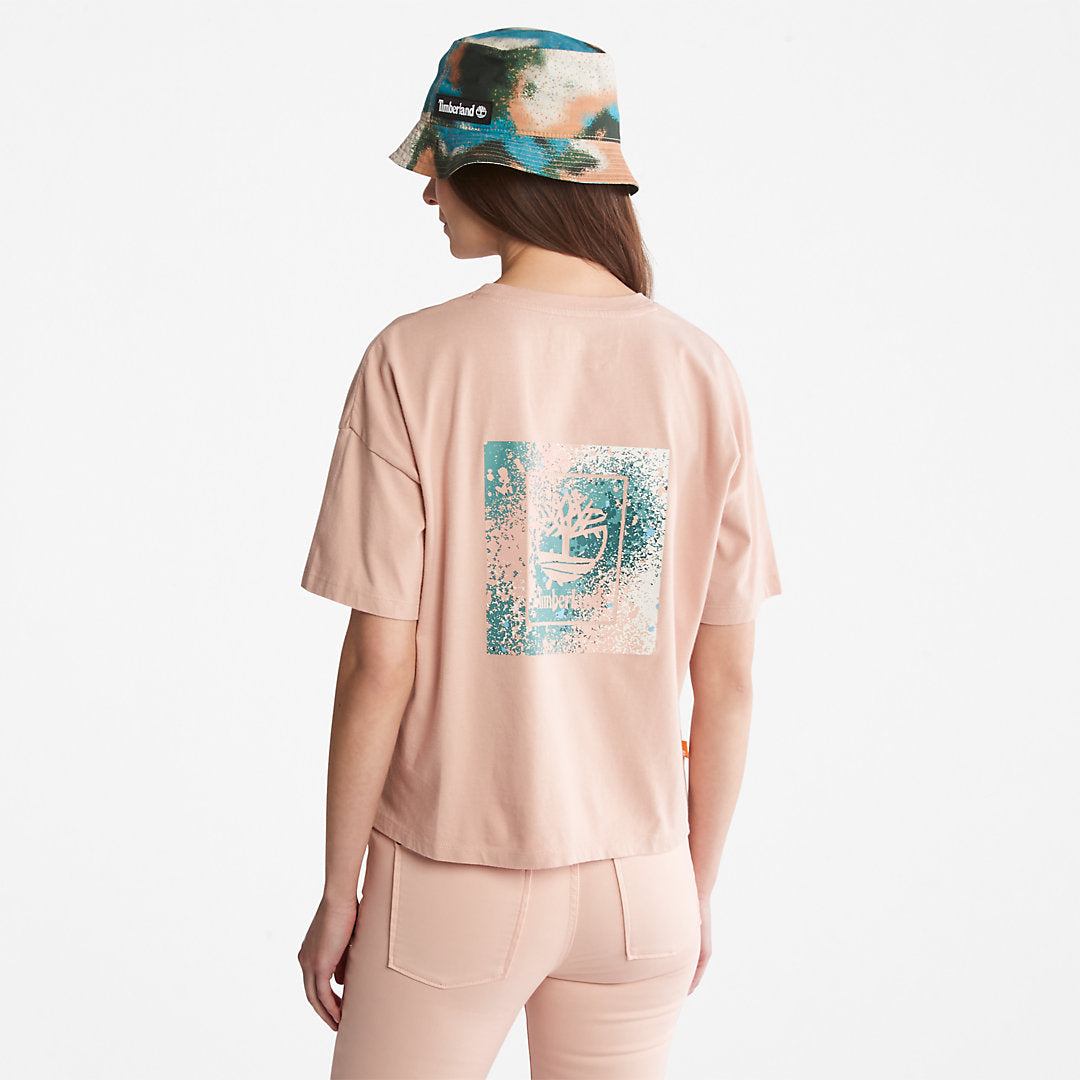 Back Graphic Logo T-Shirt for Women in Pink Timberland On Sale