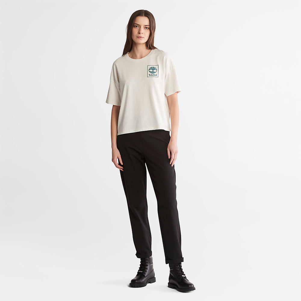 Back Graphic Logo T-Shirt for Women in White Timberland For Sale