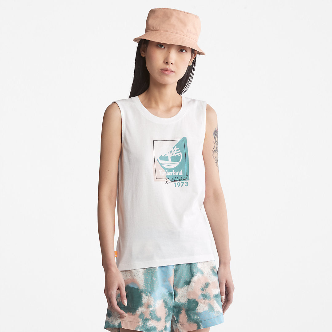 Logo Tank Top for Women in White Timberland US