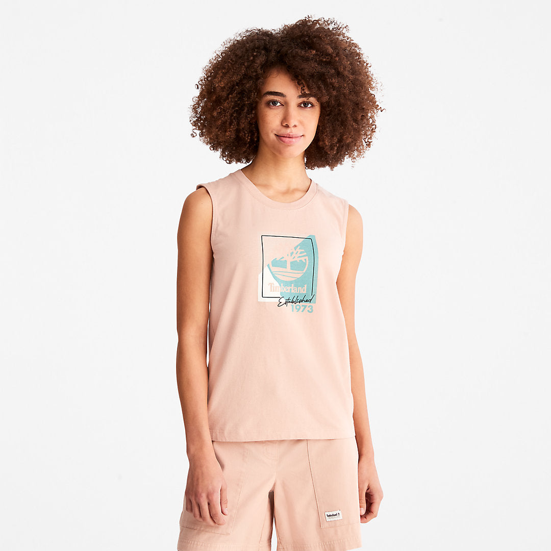 Logo Tank Top for Women in Light Pink Timberland On Sale