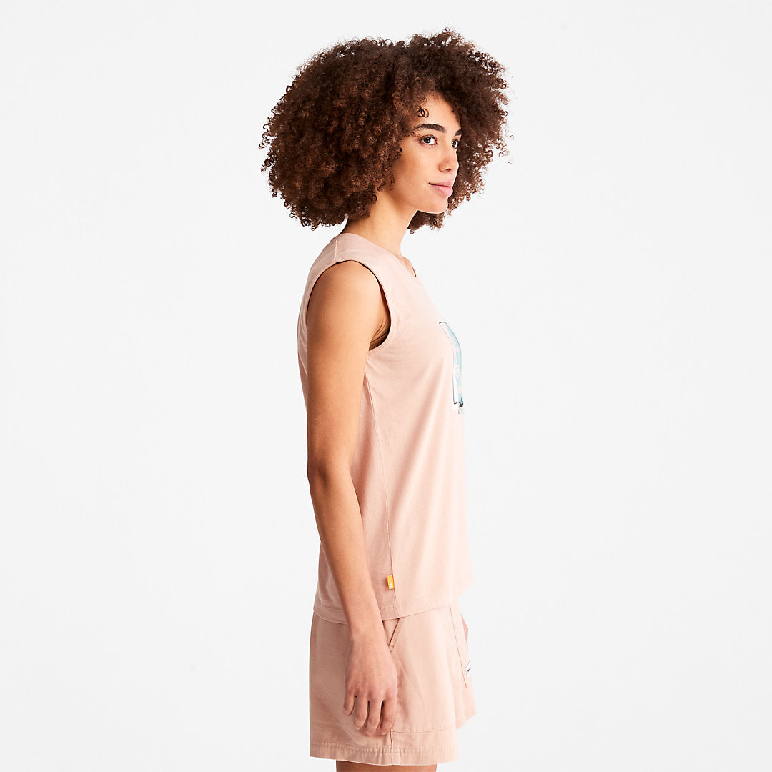 Logo Tank Top for Women in Light Pink Timberland On Sale