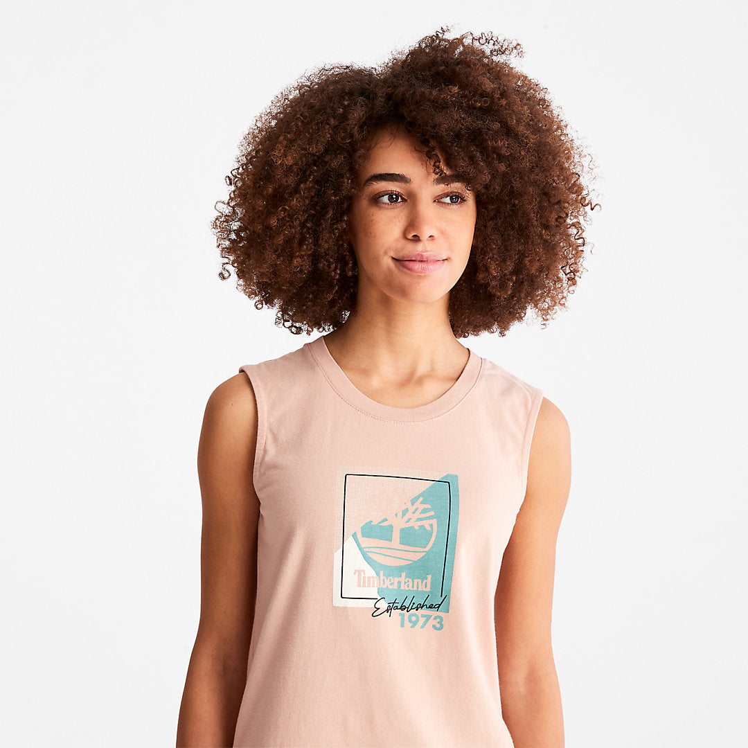 Logo Tank Top for Women in Light Pink Timberland On Sale