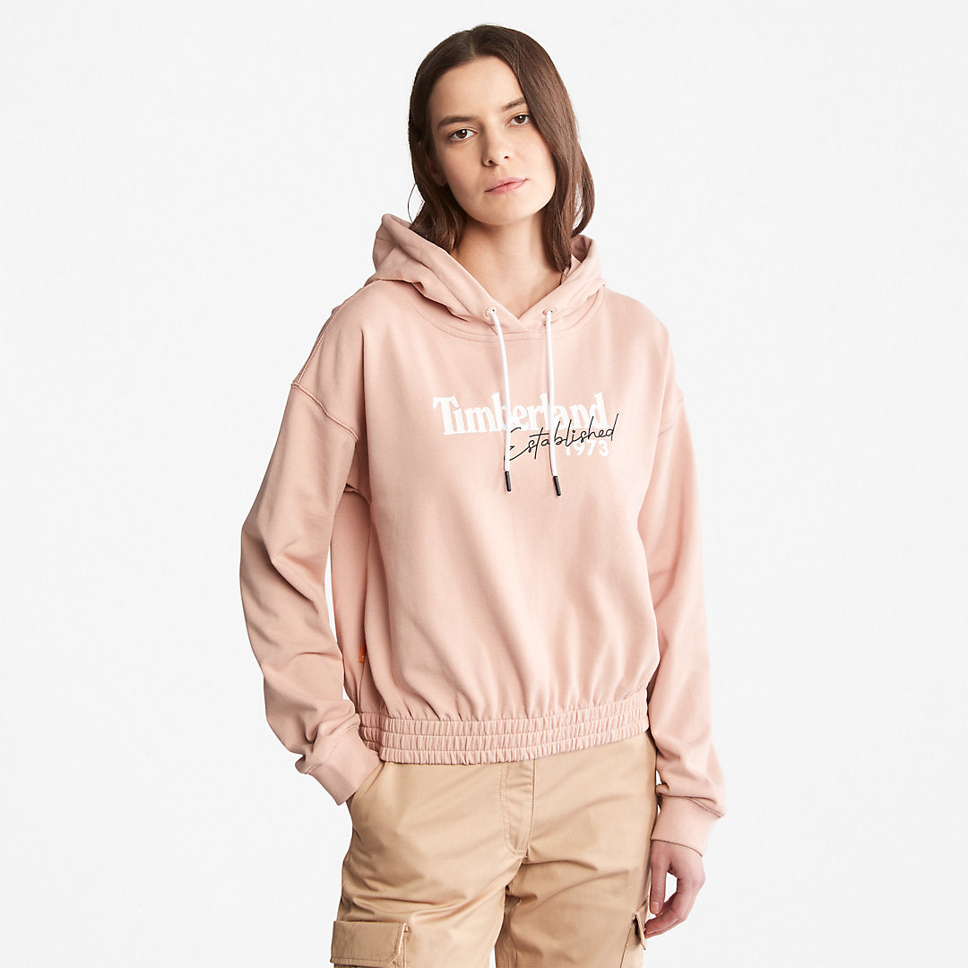 Established 1973 Logo Hoodie for Women in Light Pink Timberland Outlet