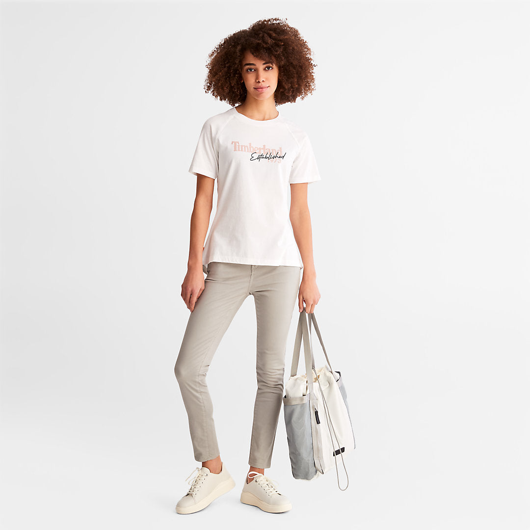 Raglan-sleeve Logo T-Shirt for Women in White Timberland Online