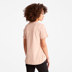 Raglan-sleeve Logo T-Shirt for Women in Light Pink Timberland Sale