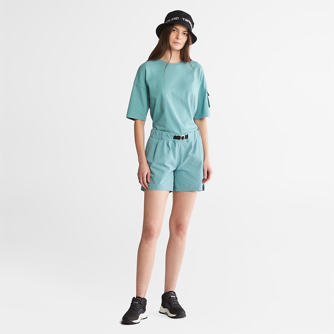 Progressive Utility Pocket T-Shirt for Women in Teal Timberland For Sale