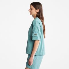 Progressive Utility Pocket T-Shirt for Women in Teal Timberland For Sale