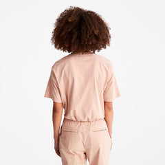 Cropped T-Shirt with Drawstring Hem for Women in Pink Timberland US