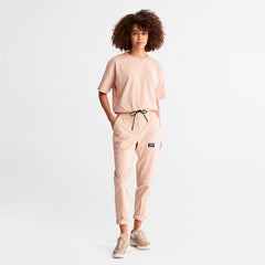 Cropped T-Shirt with Drawstring Hem for Women in Pink Timberland US