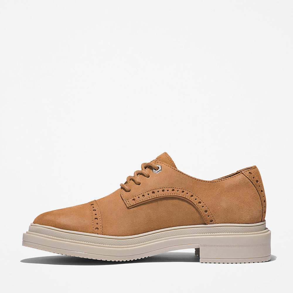 Lisbon Lane Brogue Oxford Shoe for Women in Beige Timberland US