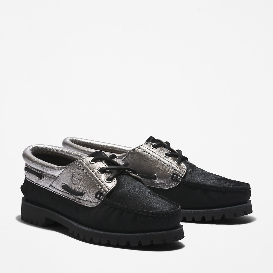 Timberland® Noreen 3-Eye Boat Shoe for Women in Silver Timberland US