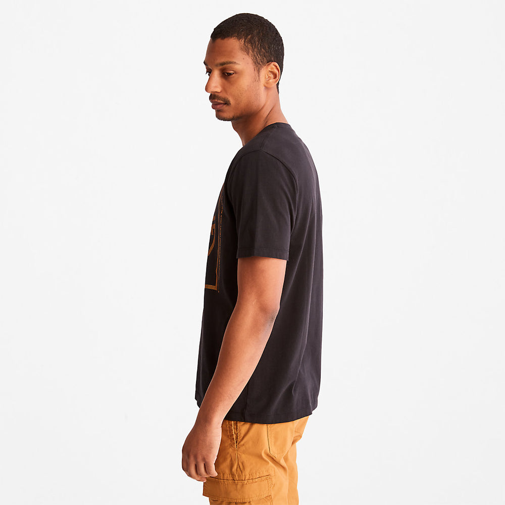Logo T-Shirt for Men in Black Timberland For Sale