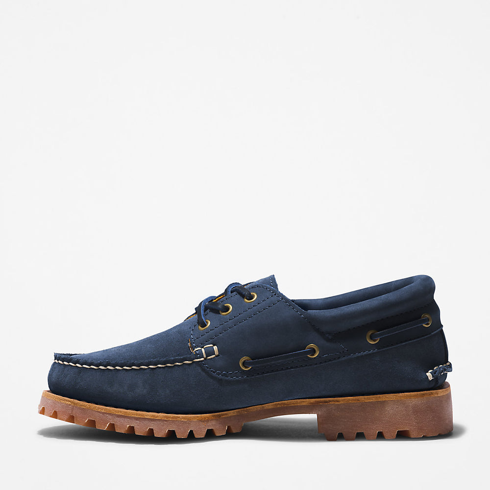 Timberland® 3-Eye Lug Handsewn Boat Shoe for Men in Navy Timberland US