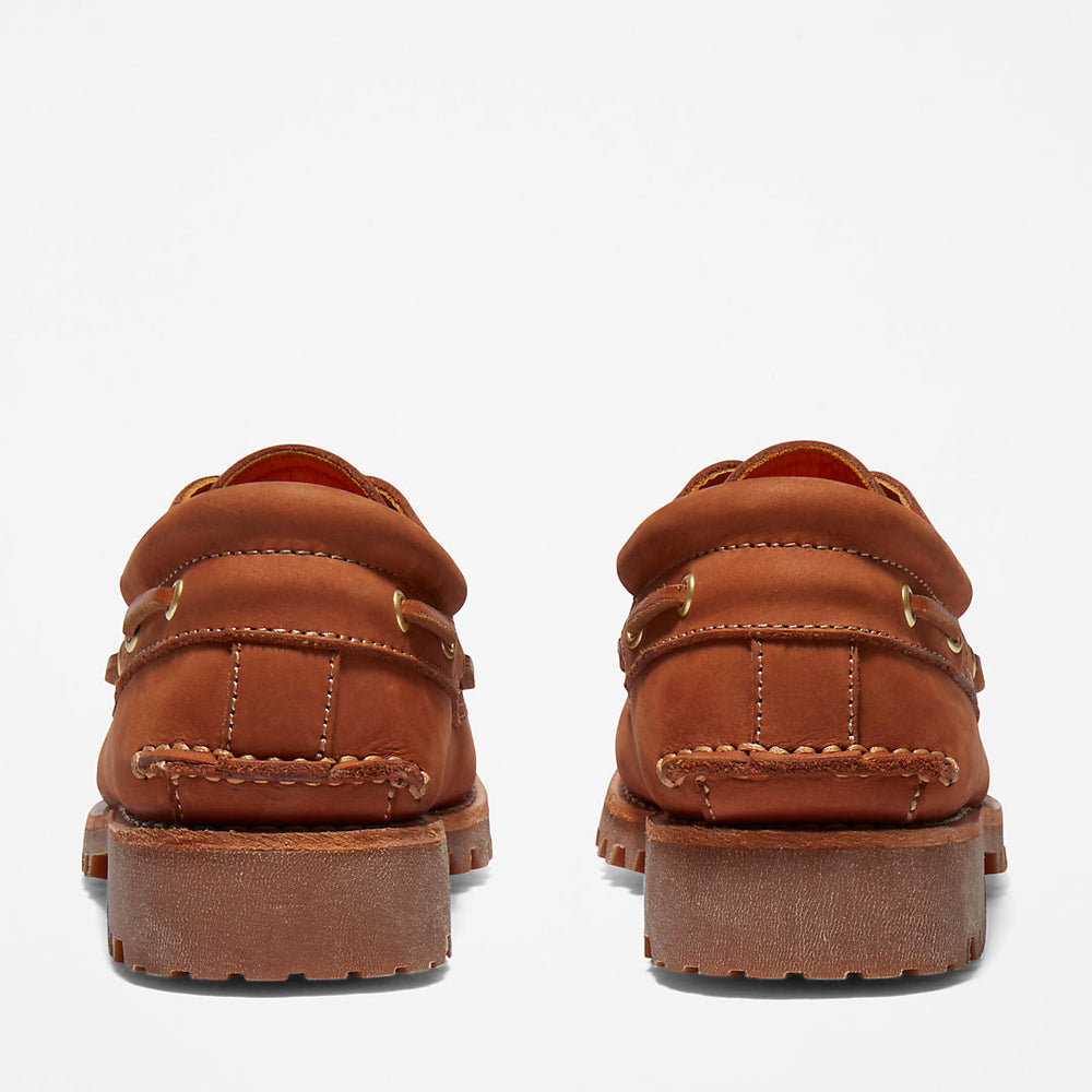 Timberland® 3-Eye Lug Handsewn Boat Shoe for Men in Brown Timberland On Sale