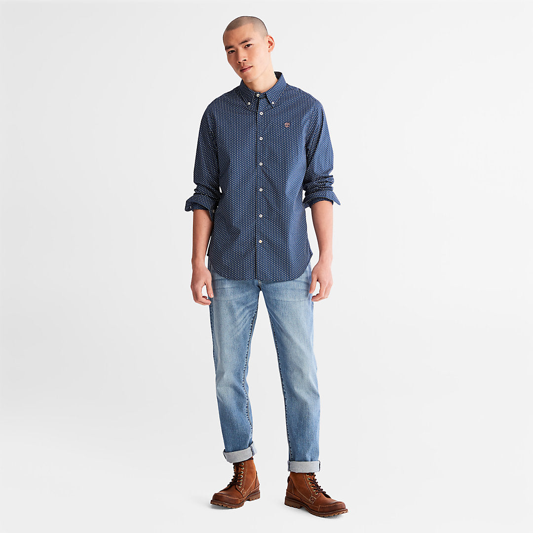 Microprint Shirt for Men in Blue Timberland US