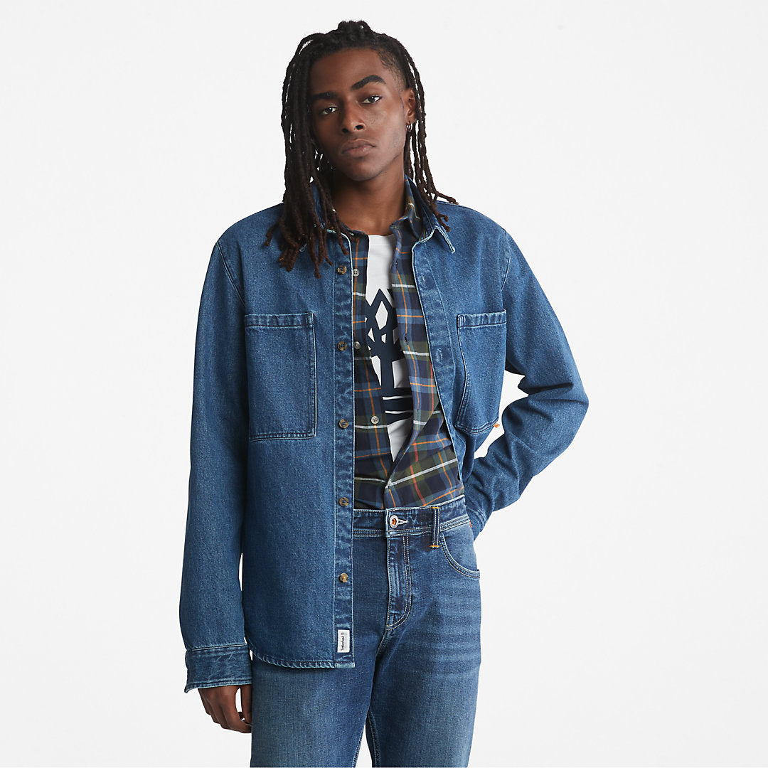 Outdoor Heritage Denim EK+ Overshirt for Men in Light Blue Timberland Sale