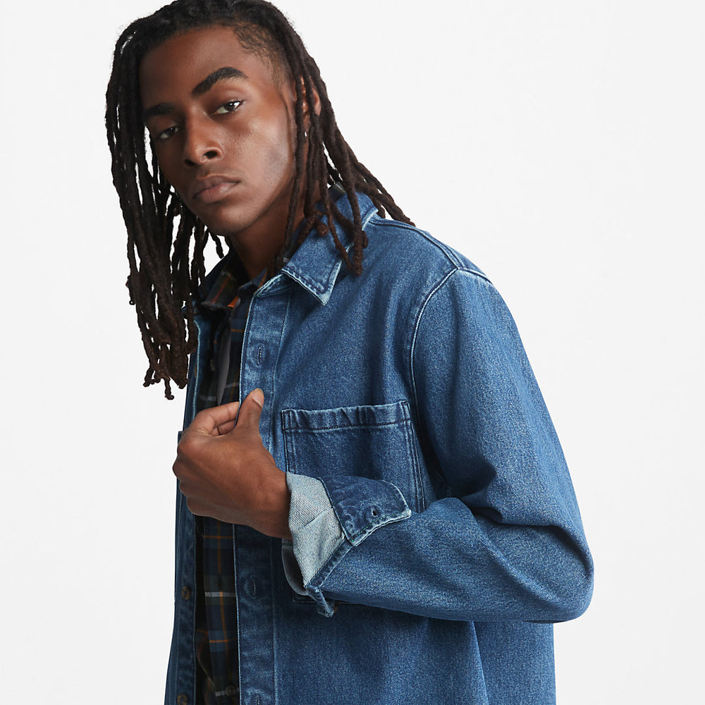 Outdoor Heritage Denim EK+ Overshirt for Men in Light Blue Timberland Sale