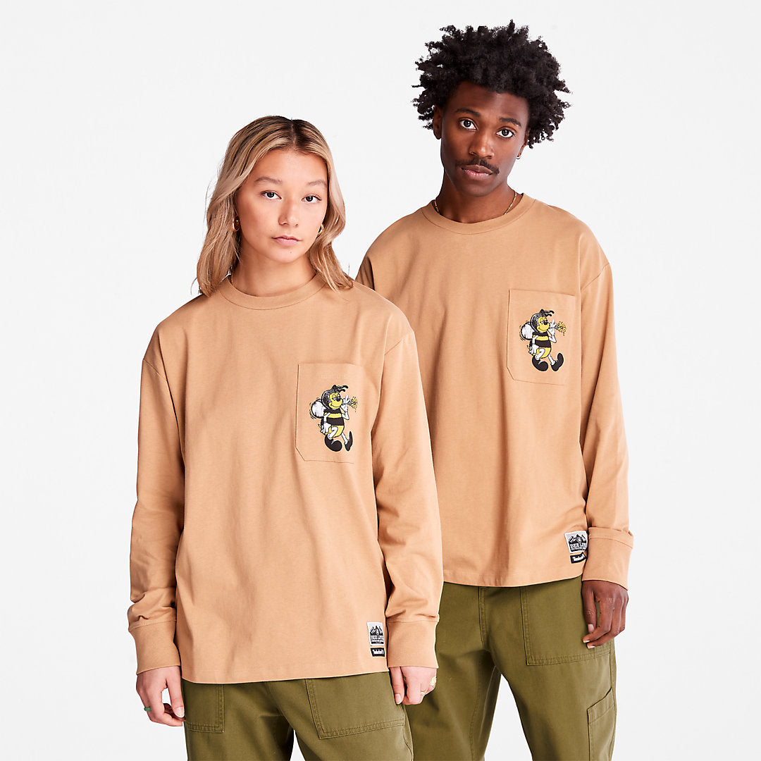 Bee Line x Timberland® Back-graphic Long-sleeved T-Shirt in Brown Timberland Sale