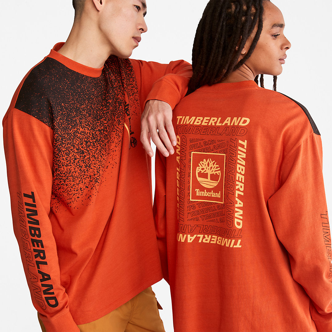 Outdoor Archive Long-sleeved Graphic T-Shirt in Orange Timberland Sale